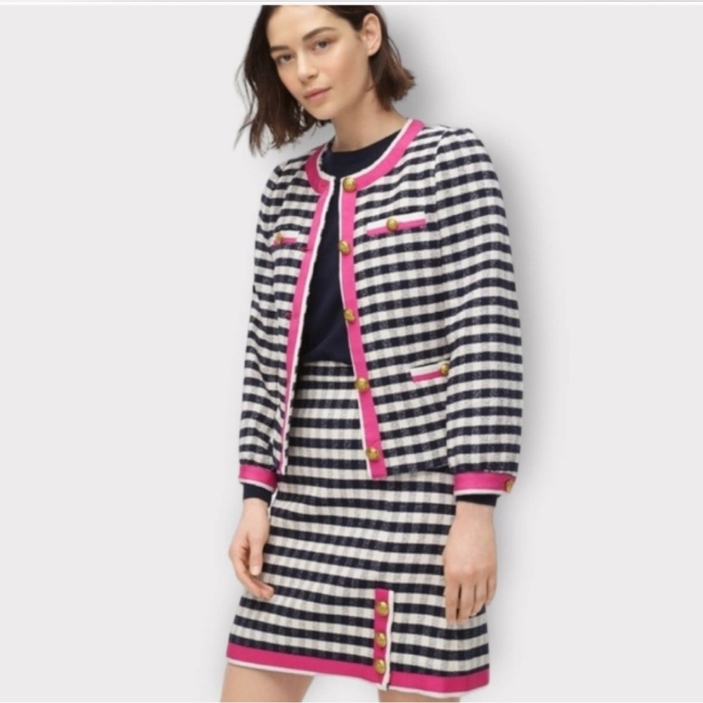 J.Crew Navy Gingham Suit Set